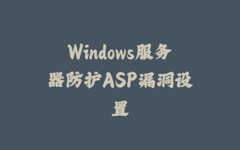 Windows服务器防护ASP漏洞设置_皮站网