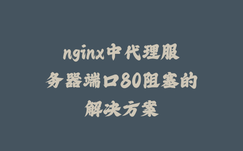 nginx中代理服务器端口80阻塞的解决方案_皮站网