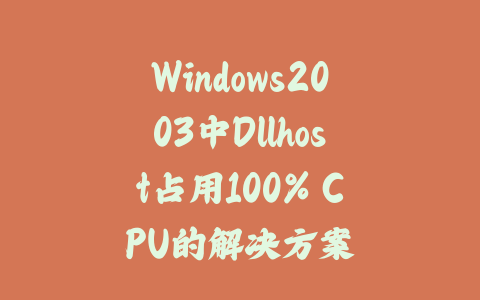 Windows2003中Dllhost占用100% CPU的解决方案_皮站网