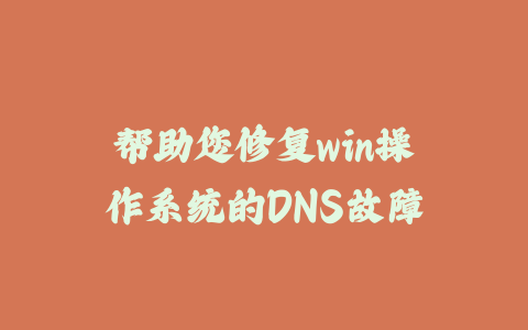 帮助您修复win操作系统的DNS故障_皮站网