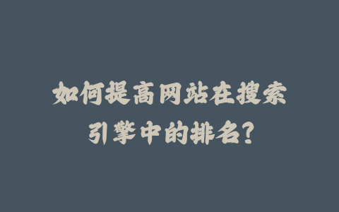 如何提高网站在搜索引擎中的排名？_皮站网